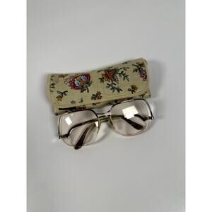 Tura Vintage Metal Eyeglasses Frame with Cloth Case Unisex Wire Rim